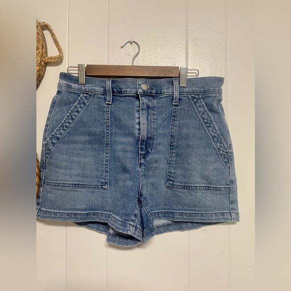 J. Crew Blue High-Waisted Jean Shorts - Picture 1 of 6